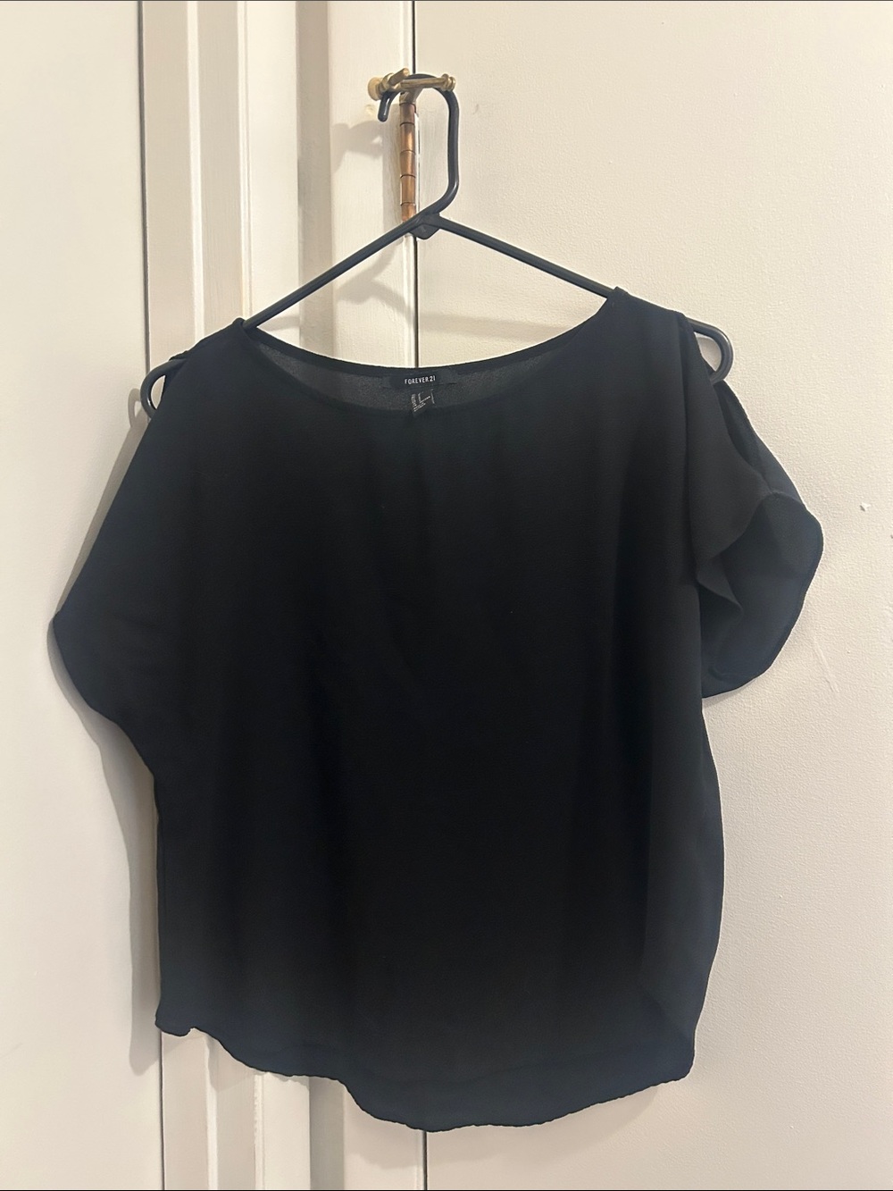 Cold shoulder black blouse